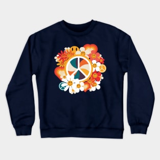 Love Peace and Flowers Crewneck Sweatshirt